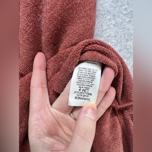 Easel Women's Cowl Neck Sweater in Deep Rust - Picture 4 of 9